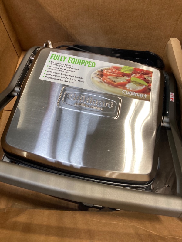 Photo 2 of ***sold for parts***
Cuisinart GR-150P1 Deluxe Electric Griddler, Stainless Steel
