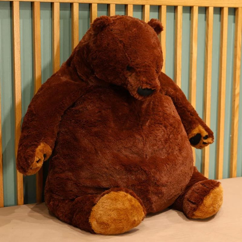 Photo 1 of  Dark Brown Teddy Bear Plush Toy Simulation Djungelskog Teddy Bear Stuffed Animal Doll Home Decor Gift for Kids and Friends