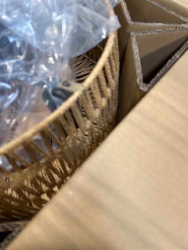 Photo 1 of Frstem Boho Fandelier, 20" Rattan Caged Ceiling Fan with Lights & Remote Control Kit, Flush Mount Fan Chandelier, Bladeless/Low Profile/6-speed/Quiet Motor for Living Room Bedroom Kitchen Hallway