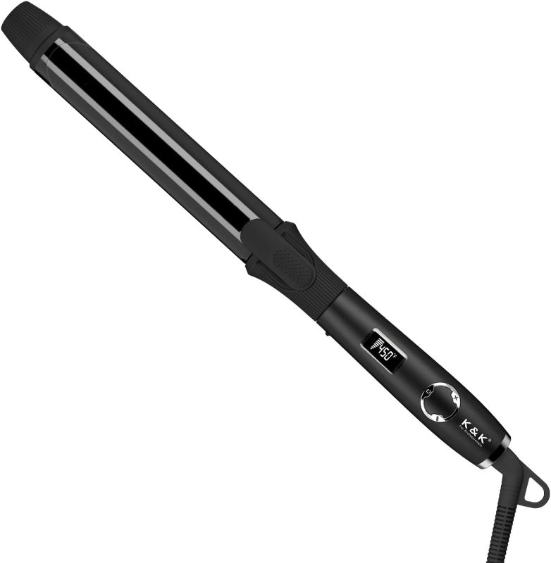 Photo 1 of 1 1/4 Inch Curling Iron with Clipped Tourmaline Ceramic Barrel Professional 1.25 Inch Hair Curler up to 450°F Dual Voltage for Traveling 60 Mins Auto Off Suit for Different Hairstyle (1.25 Inch)
