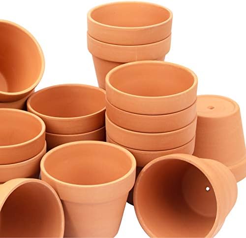 Photo 1 of [26 Pack] 4" Planter Nursery Pots Clay Pots Terracotta Pot Clay Ceramic Pottery Planter Cactus Flower Pots Succulent Nursery Pots Garden Terra Cotta Pots with Drainage Hole (4")
