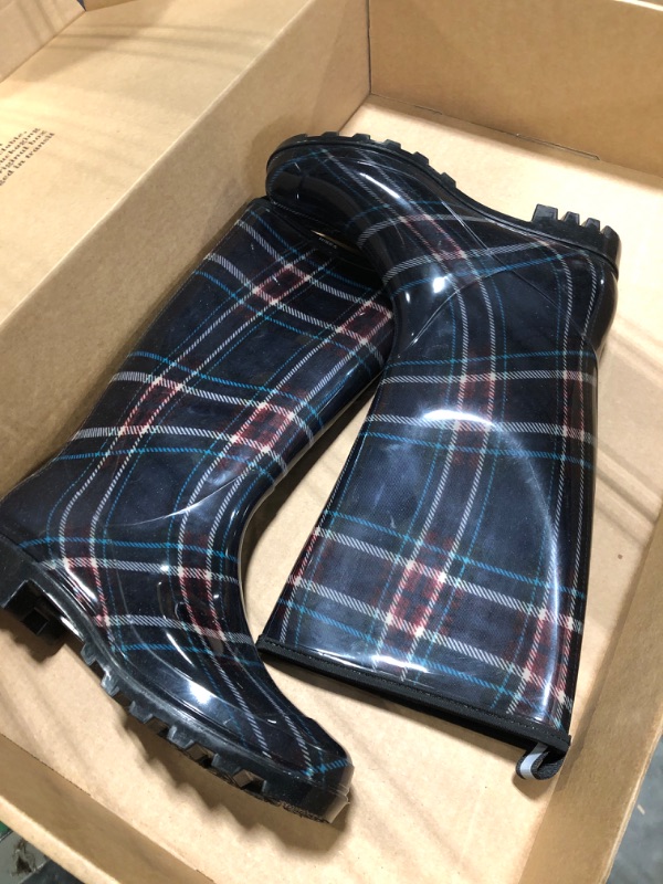 Photo 1 of HISEA Women's Rain Boots Waterproof Garden Shoes Colorful Printed Knee High Rubber Boots Anti-Slipping Rainboots for Ladies with Comfort Insole Tall Wellington Rain Shoes
