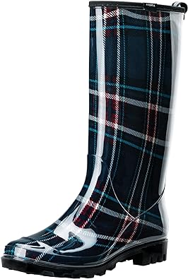 Photo 1 of HISEA Women's Rain Boots Waterproof Garden Shoes Colorful Printed Knee High Rubber Boots Anti-Slipping Rainboots for Ladies with Comfort Insole Tall Wellington Rain Shoes
