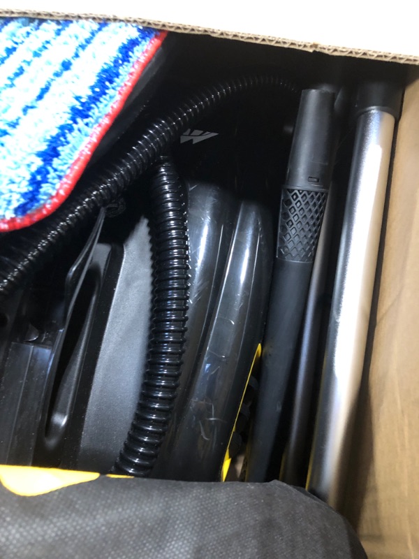 Photo 1 of **FOR PARTS ONLY** McCulloch MC1385 Deluxe Canister Steam Cleaner with 23 Accessories, Chemical-Free Pressurized Cleaning for Most Floors, Counters, Appliances, Windows, Autos, and More, 1-(Pack), Black
