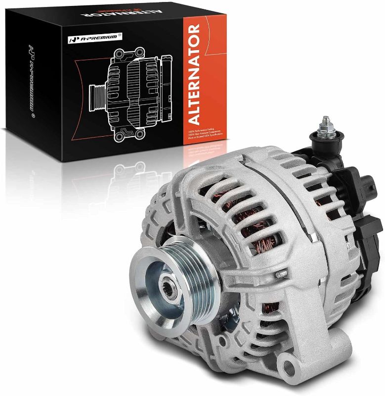 Photo 1 of A-Premium Alternator Compatible with Chevrolet Silverado 1500 2500 HD 3500 HD, Tahoe, Express 1500, Avalanche & GMC Sierra 1500 2500 HD, Yukon & Cadillac Escalade, 12V 125A 6-Groove Pulley Clockwise
