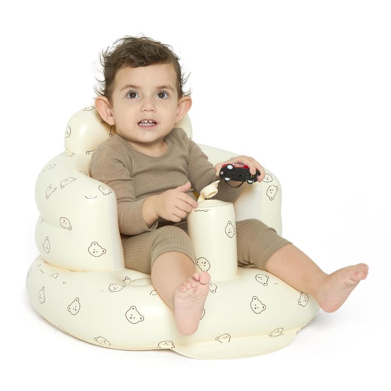 Photo 1 of Baby Inflatable Seat for Babies 3-36 Months, Built in Air Pump Infant Back Support Sofa Toddler Chair for Sitting Up, Baby Floor Seater Gifts (Tiger)
