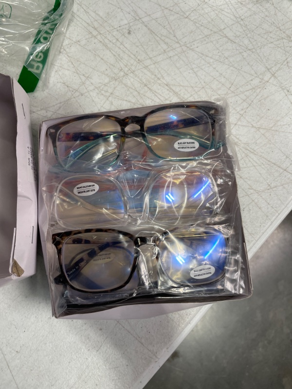 Photo 1 of Yogo Vision Blue Light Blocking Computer Glasses Anti Glare Reduce Eyestrain Eyeglasses for Computers Screens for Men and Women (5 pack) Black and Clear, Grey Tortoise/Havana, Crystal, Transparent Pink,brown Havana and Blue