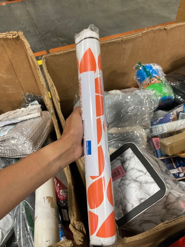 Photo 1 of LUCKKYY Giant Jungle Tree Wall Decal Tree Wall Sticker Removable Vinyl Sticker Mural Art Kids Room Nursery Bedroom Living Room Decoration (103.9x70.9) (Brown+Orange)