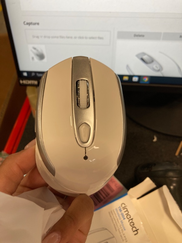 Photo 1 of cimetech Wireless Computer Mouse, 2.4G Ergonomic Optical Mouse, 6 Buttons, Silent Mouse with USB Receiver and 3 Adjustable DPI Computer Mouse for Laptop, Desktop, Mac, PC - White