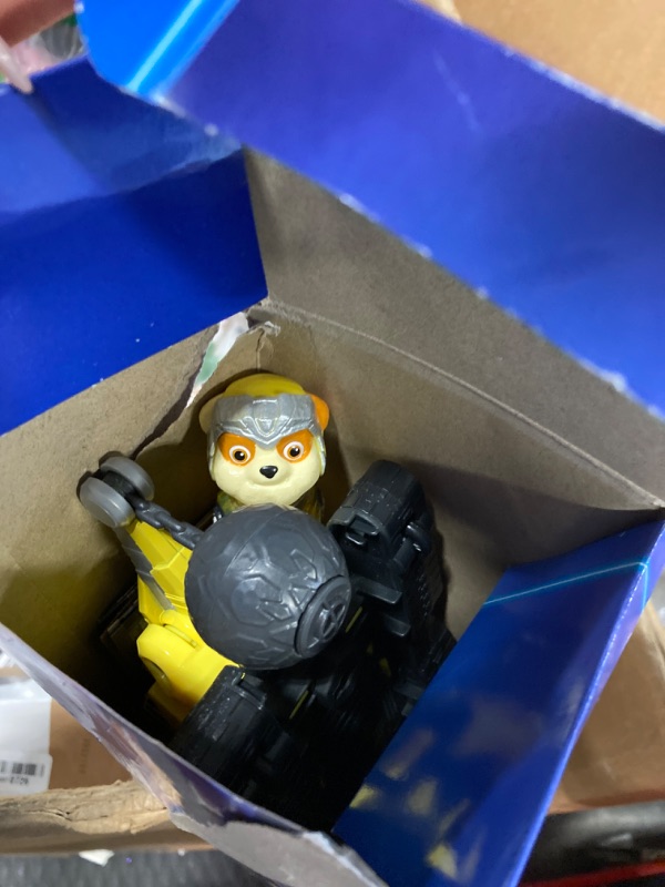 Photo 2 of Paw Patrol: The Mighty Movie, Construction Toy Truck with Rubble Mighty Pups Action Figure, Lights and Sounds, Kids Toys for Boys & Girls 3+