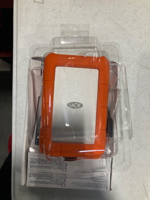 Photo 2 of LaCie Rugged 5TB Portable External HDD - USB 3.0/2.0 Compatible, Shock/Dust/Rain Resistant for Mac & PC, Orange, Grey