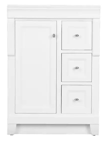Photo 1 of Home Decorators Collection Naples 24 in. W x 18 in. D x 34 in. H Bath Vanity Cabinet without Top in White