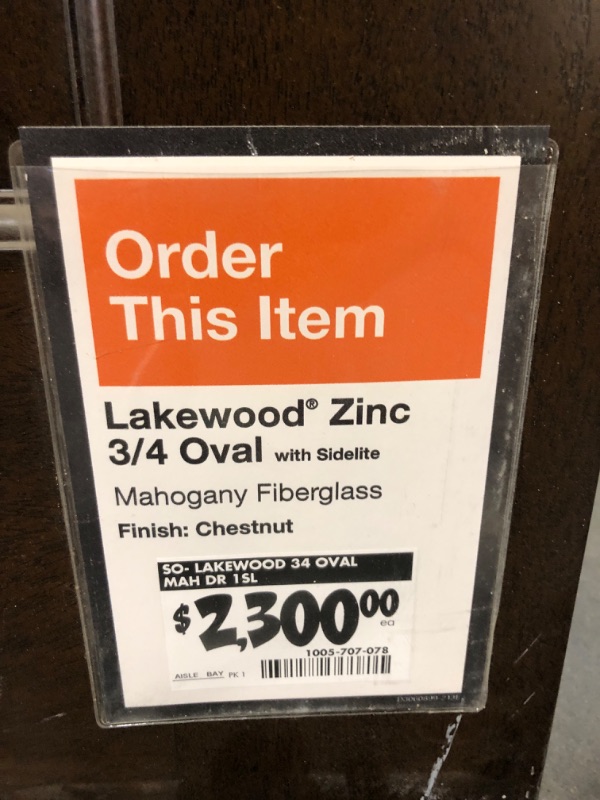 Photo 7 of 37.5 in. x 79.5in. Lakewood Zinc 3/4 Oval Lite Stained Walnut Oak Right-Hand Inswing Fiberglass Prehung Front Door