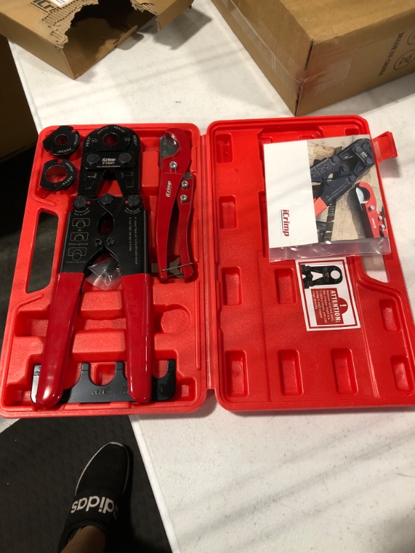 Photo 3 of Icrimp Pex  Crimping Tool kit for 3/8,1/2,3/4,1-inch Copper Ring with Free Gauge&Pex Pipe Cutter -Meet ASTM F1807 and Portable IWS-FAS