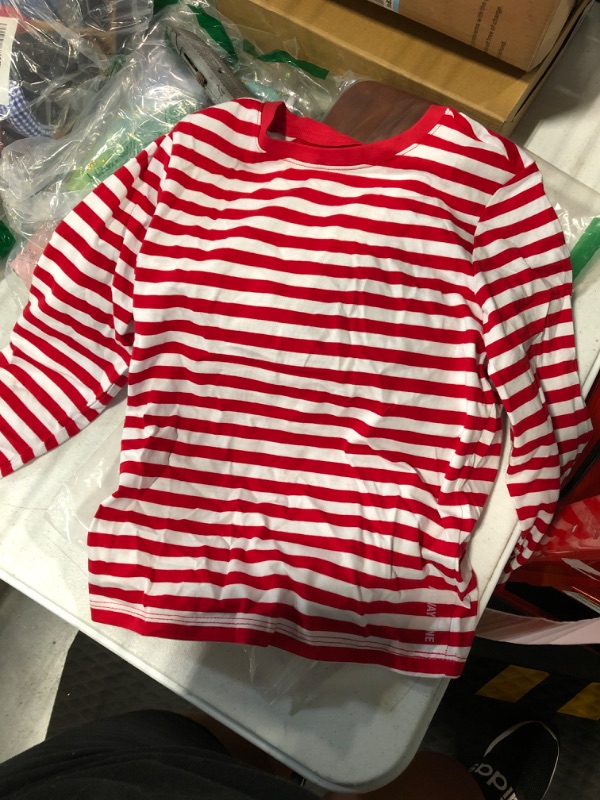 Photo 3 of ALWAYSONE Kids Cotton Tee Long Sleeve Shirts Stripe and Solid T Shirts Crewneck T-Shirt for Boys Girls  XS 3-4 