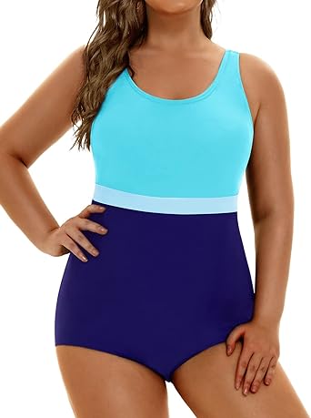 Photo 1 of Aqua Eve Plus Size Swimsuits Athletic One Piece Bathing Suit for Women Tummy Control Slimming Swimwear 8