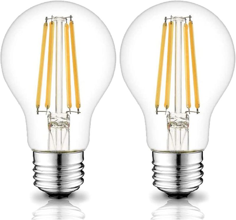 Photo 1 of 12 Volt Edison Bulb E26 12V LED Bulb Warm White 2700K 60W Equivalent, 12V 24V 36V Low Voltage Vintage Bulbs A19 12Volt LED Filament Bulbs for RV, 2 Pack