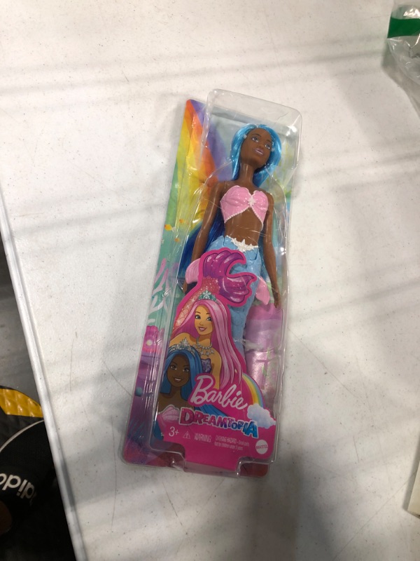 Photo 2 of Barbie Dreamtopia Mermaid Doll with Blue Hair, Pink & Blue Ombre Tail & Tiara Accessory Translucent Multicolor