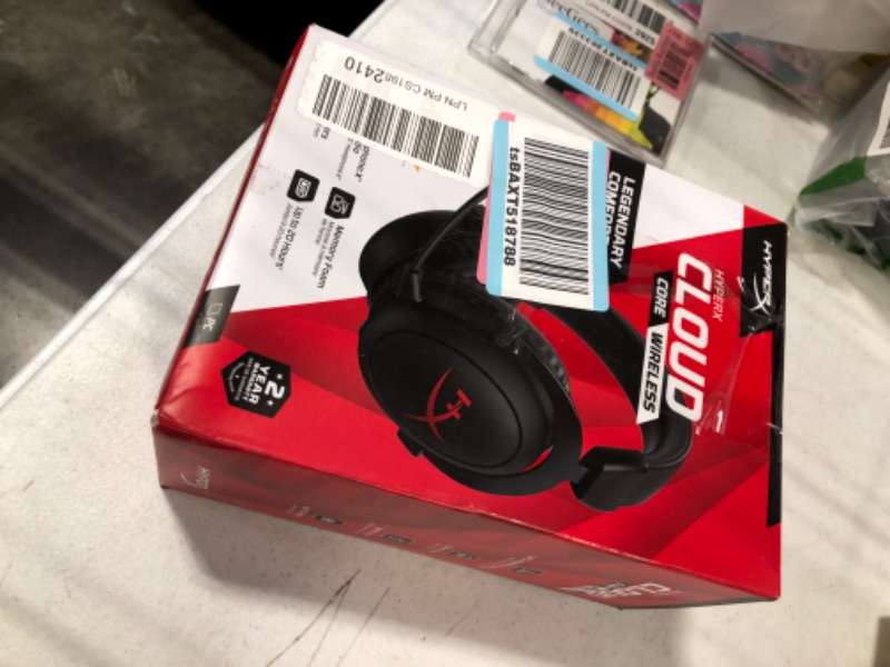 Photo 2 of ***FOR PARTS ONLY*** 

HyperX Cloud Core – Wireless Gaming Headset for PC, DTS Headphone:X Spatial Audio & SoloCast – USB Condenser Gaming Microphone, for PC, PS4, PS5 and Mac, Tap-to-Mute Sensor, Cardioid Polar