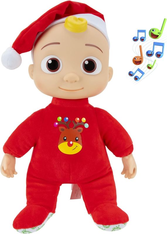 Photo 2 of Cocomelon Musical Deck The Halls JJ Doll - Includes JJ Roto Doll with Santa Hat - Festive Doll with Activated Sounds- Toys for Preschoolers