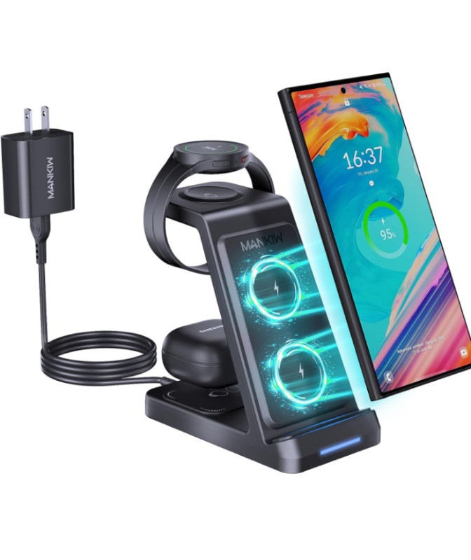 Photo 1 of isit the MANKIW Store
4.9 4.9 out of 5 stars 10
3 in 1 Wireless Charging Station for Samsung,Fast Phone Charger Station for Samsung Galaxy S24 S23 S22 S20 Ultra Z Flip Fold 5/4/3Galaxy Watch 6/5/4/3Buds