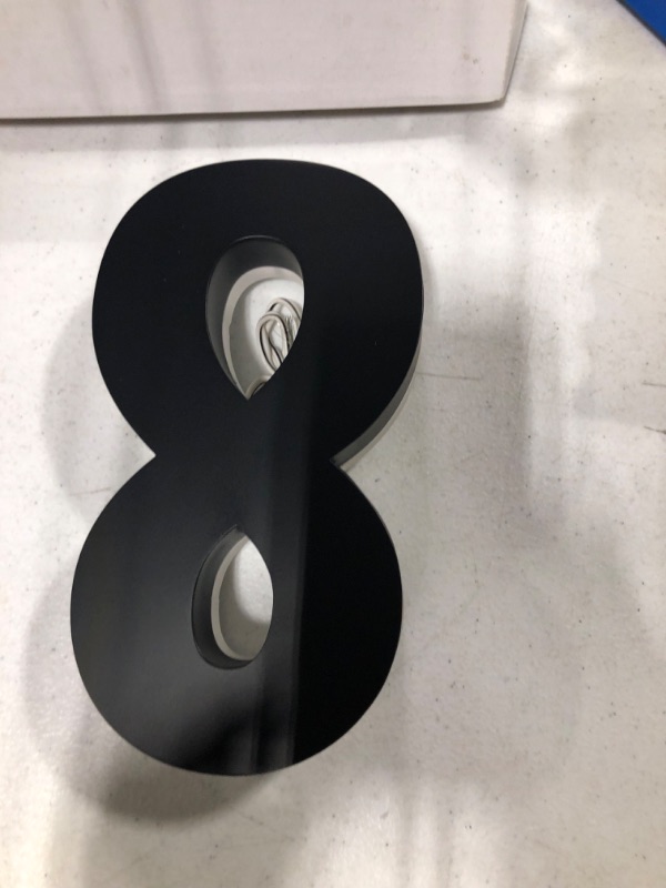 Photo 1 of LUXYARD Backlit Lighted LED House Numbers 7", Stainless Steel Hand-Polished for House Address Signs, Lighted Up House Numbers for Outside Modern, Low-Voltage, Waterproof Corrosion Resistant (7 Inch Black 8) BLACK 8 7 Inch