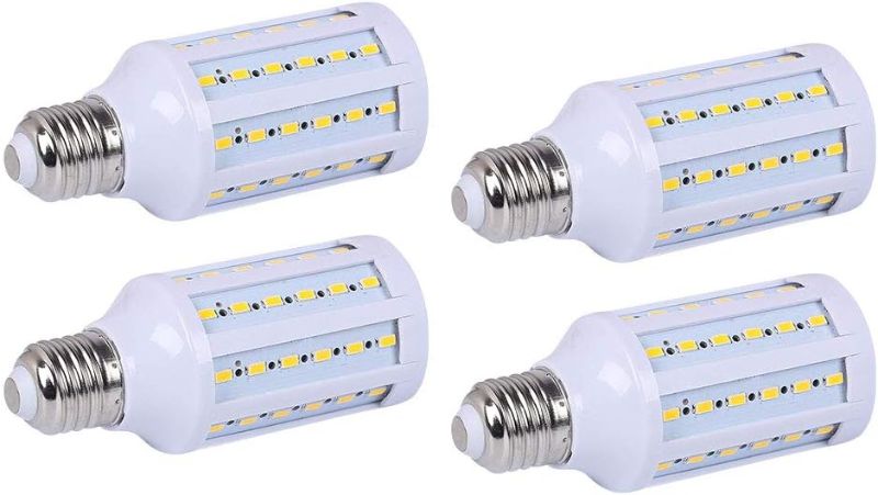 Photo 2 of 15W E27 LED Corn Light Bulbs(4 Pack)- 60 LEDs 5730 SMD 1200lm Warm White 3000K LED Corn COB Lamp 100W Equivalent 360 Degree Beam Angle for Garage Factory Warehouse Barn Backyard,85V-265V