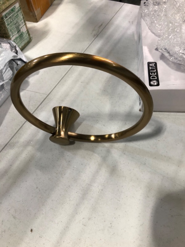 Photo 2 of DELTA FAUCET 73846-CZ Lahara Wall Mounted Towel Ring in Champagne Bronze Champagne Bronze Towel Ring