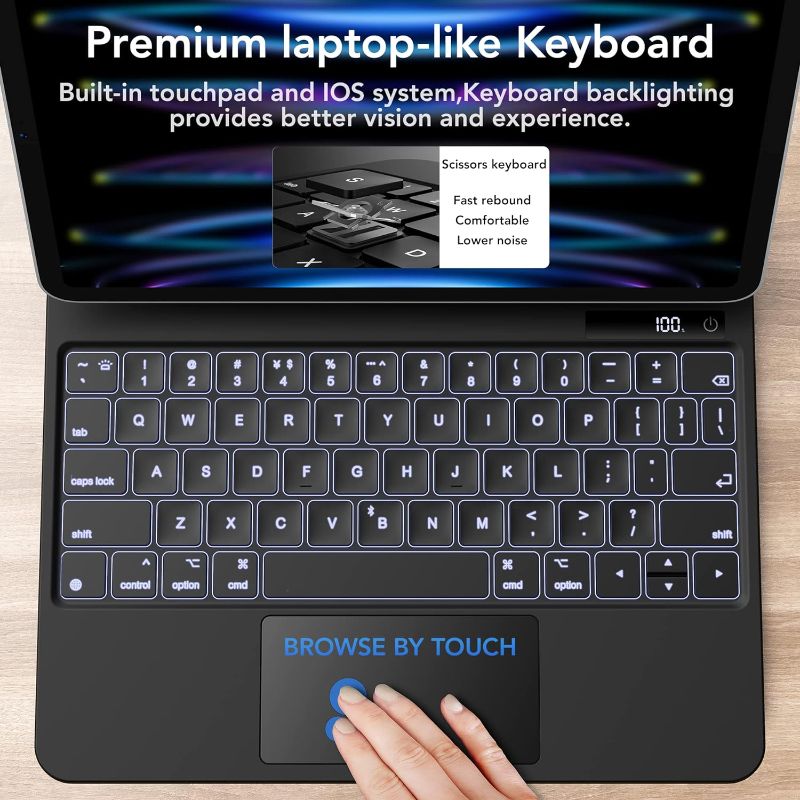 Photo 1 of Marasone Magic Keyboard Case for iPad Pro 12.9-inch - Wireless Bluetooth Keyboard with Multi-Touch Trackpad and Backlit Keys, Detachable Protective Cover, Auto Sleep/Wake