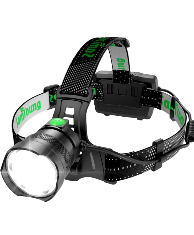 Photo 1 of 100000 LM Headlamp Induction Function, 7 Modes 50h Long Lasting Battery Life Head Lamp, IP67 Waterproof Zoom LED Headlamp, 90°Angle Adjustable for Outdoor Indoor Camping Running Hunting Car Repair
