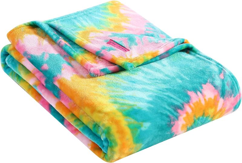 Photo 1 of Betsey Johnson Home | Plush Collection | Throw - Ultra-Soft & Cozy Fleece, Lightweight & Luxuriously Warm, Perfect for Bed or Couch, Tie Dye Love