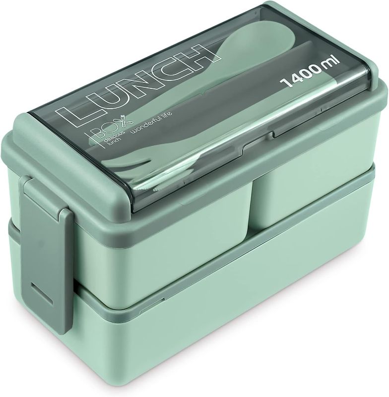 Photo 1 of 
Sponsored 
Visit the Jelife Store
4.4 4.4 out of 5 stars 743
Jelife Bento Box Adult Lunch Box - 72oz Stackable Bento Lunch Box for Adults, 3 Layers All-in-One Large Bento Box Leak-Proof Lunchbox with Utensil Sauce Dressing Containers for Dining Out,Work,