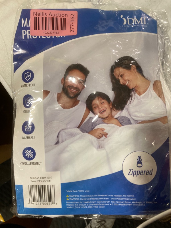 Photo 2 of DMI Waterproof Mattress Protector and Mattress Cover, Encased Zippered Fit, Twin, Packaging may vary Zippered Twin