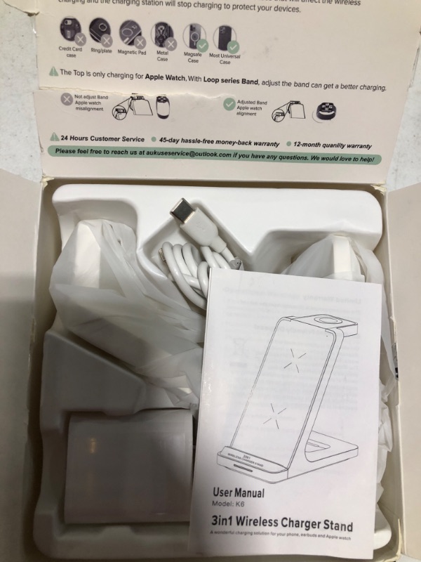 Photo 1 of 3 in 1 Charging Station for Apple Devices 18W Fast Mag-Safe Charger Stand Magnetic Wireless Charger Station for iPhone 14 13 12 Pro/Pro Max/Plus/Mini AirPods 2/3/Pro iWatch Ultra/8/7/SE/6/5/4/3/2