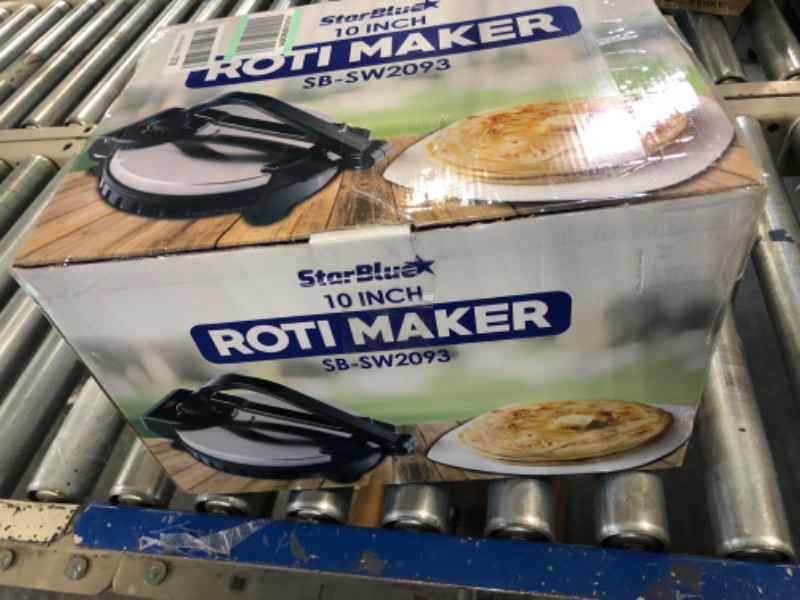 Photo 2 of 10inch Roti Maker by StarBlue with FREE Roti Warmer - The automatic Stainless Steel Non-Stick Electric machine to make Indian style Chapati, Tortilla, Roti AC 110V 50/60Hz 1200W SB-SW2093