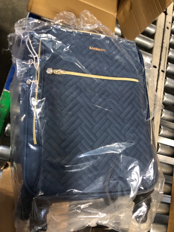 Photo 1 of EMPSIGN Underseat Carry On Wheeled - 16" Carry on Bag with Wheels Multi-functional Lightweight Rolling Bag Overnight Weekender Small Suitcase for Women Men Travel Business, Haze Blue 16 Inch Haze Blue