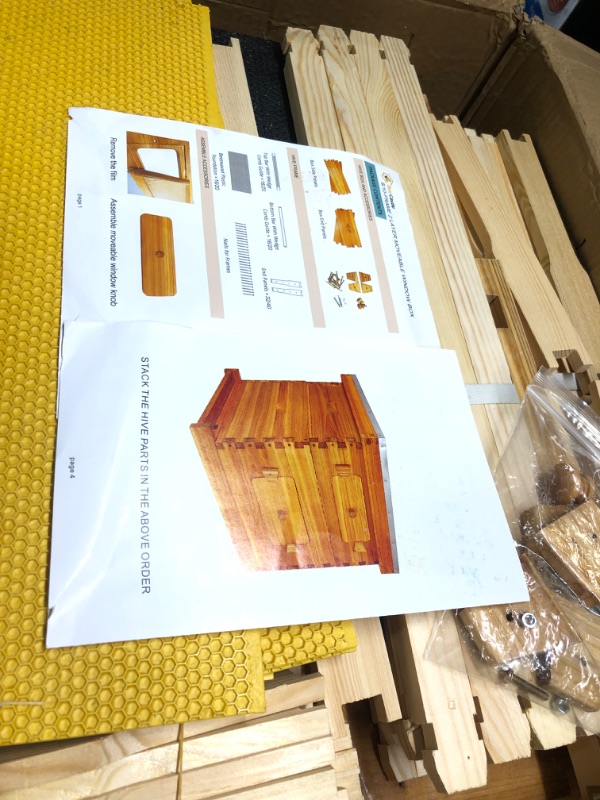 Photo 3 of 10-Frames Complete Beehive Kit, 100% Beeswax Coated Bee Hive Includes Frames and Beeswax Coated Foundation Sheet (2 Layer)