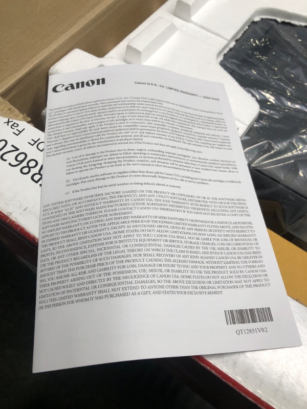 Photo 3 of **FOR PARTS**Canon TR8620a All-in-One Printer Home Office | Copier |Scanner| Fax |Auto Document Feeder | Photo and Document | Airprint (R) and Android, Black