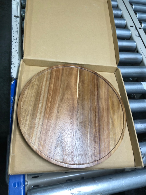 Photo 1 of 13" Acacia Wood Lazy Susan Organizer Kitchen Turntable for Cabinet Pantry Table Organization Acacia One Pack 13"