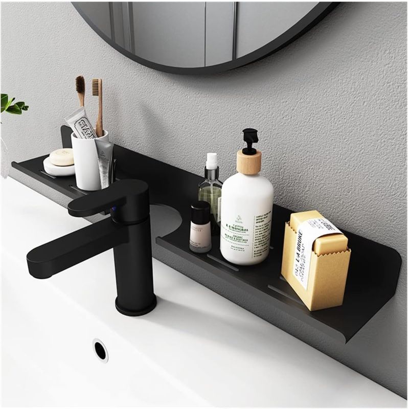 Photo 1 of 24 Inch Acrylic Bathroom Shelf Organizer Over The Faucet, Over The Sink Shelf Bathroom Decor, Bathroom Sink Shelf Over Faucet, Kitchen Bathroom Countertop Organizer Above Sink Drain Shelf