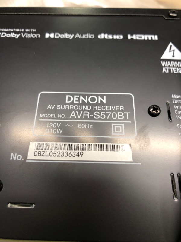 Photo 1 of Denon AVR-X1800H 7.2 Channel AV Receiver (2023 Model) - 80W/Channel, Wireless Streaming via Built-in HEOS, WiFi, & Bluetooth, Supports Dolby Vision, HDR10+, Dynamic HDR, and Home Automation Systems