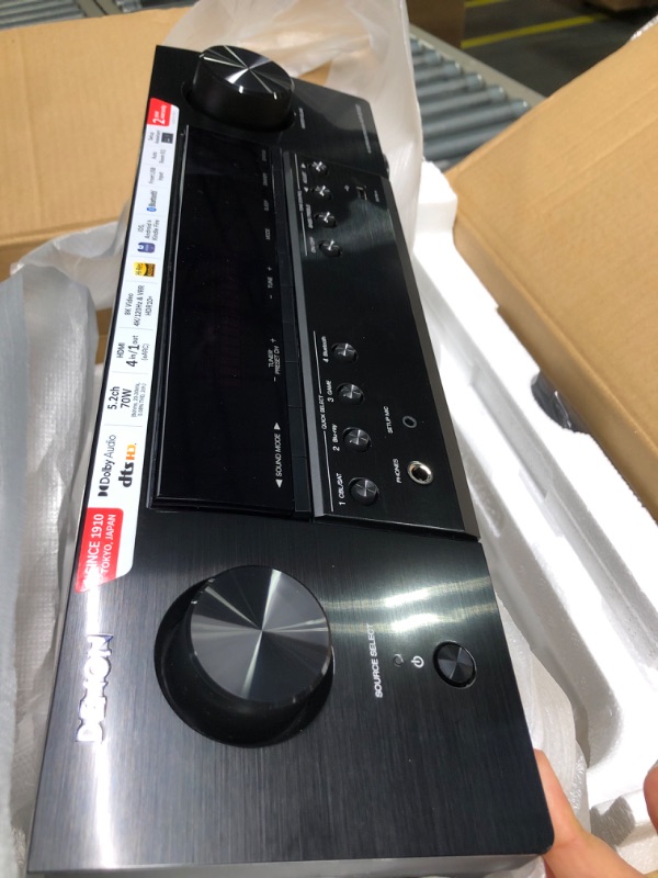 Photo 1 of Denon AVR-X1800H 7.2 Channel AV Receiver (2023 Model) - 80W/Channel, Wireless Streaming via Built-in HEOS, WiFi, & Bluetooth, Supports Dolby Vision, HDR10+, Dynamic HDR, and Home Automation Systems