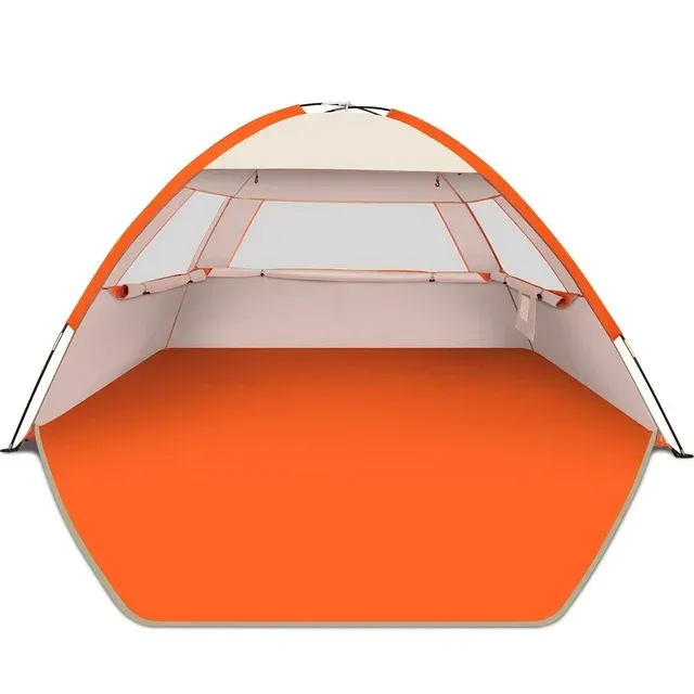 Photo 1 of Gorich Beach Tent for 3 Person, UPF50+ Easy Setup Sun Shelter Canopy, Portable Sun Shade for Camping, Hiking, Outdoor (Orange)