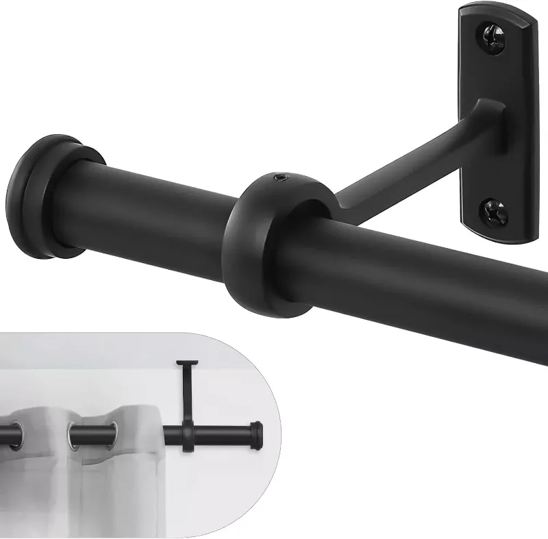 Photo 1 of 1 Inch Curtain Rods,Curtain Rods for Windows Black Curtain Rod