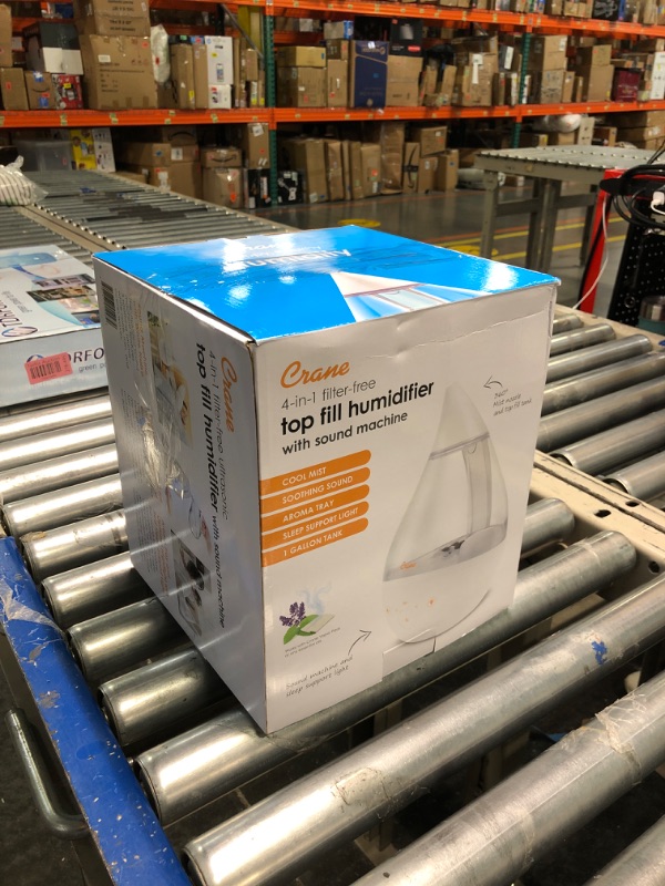 Photo 1 of Crane Drop Humidifier, 1 Gallon, Clear & White