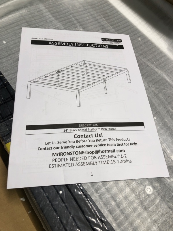 Photo 2 of Bed Frame Twin Size Storage 14 inch Tall,Platform Metal BedFrame for Kids Boys Girls, Heavy Duty Anti Slats Support,No Box Spring Needed, Easy Assembly, Noise Free, Black (Twin, 14in) Twin 14in