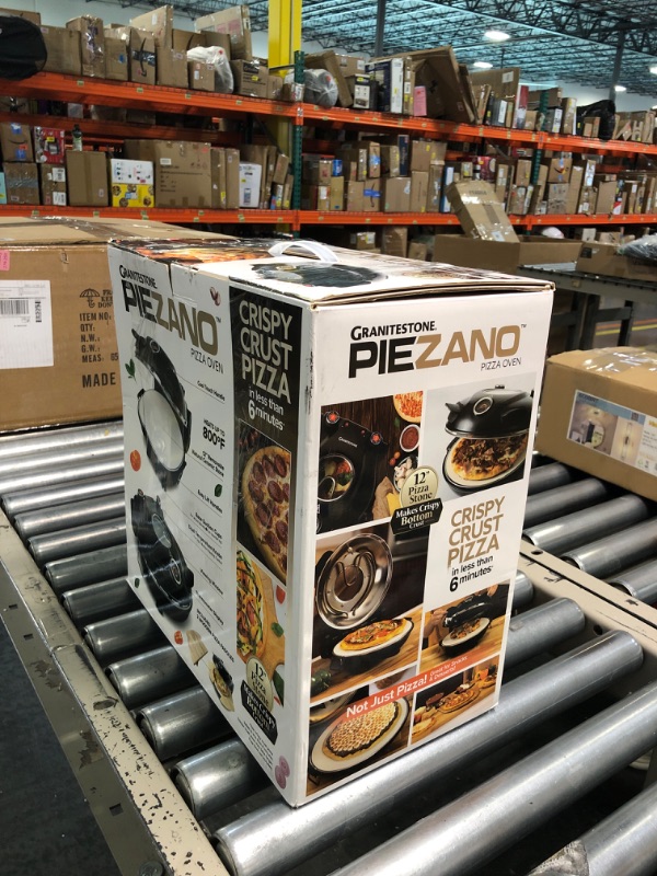 Photo 1 of Piezano Pizza Oven by Granitestone – Electric Pizza Oven, Indoor/Outdoor Portable Countertop 12 Inch Pizza Maker Heats up to 800?F with Pizza Stone to Simulate Brick Oven Taste at Home As Seen on Tv