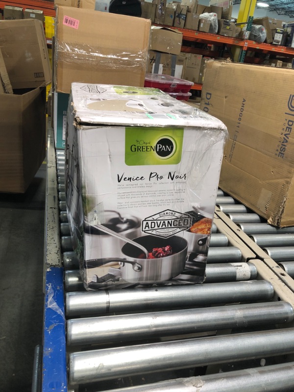 Photo 3 of ******MISSING MAJORITY PIECES//SOLD AS IS****** 

GreenPan Venice Pro Noir Tri-Ply Stainless Steel Healthy Ceramic Nonstick 13 Piece Cookware Pots and Pans Set, Matte Black Handle, PFAS-Free, Multi Clad, Induction, Dishwasher Safe, Oven Safe, Silver