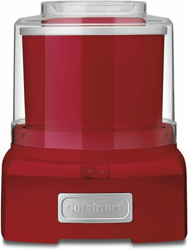 Photo 1 of **FOR PARTS**Cuisinart ICE-21RP1 1.5-Quart Frozen Yogurt, Ice Cream and Sorbet Maker, Double Insulated Freezer Bowl elminates the need for Ice and Makes Frozen Treats in 20 Minutes or Less, Red