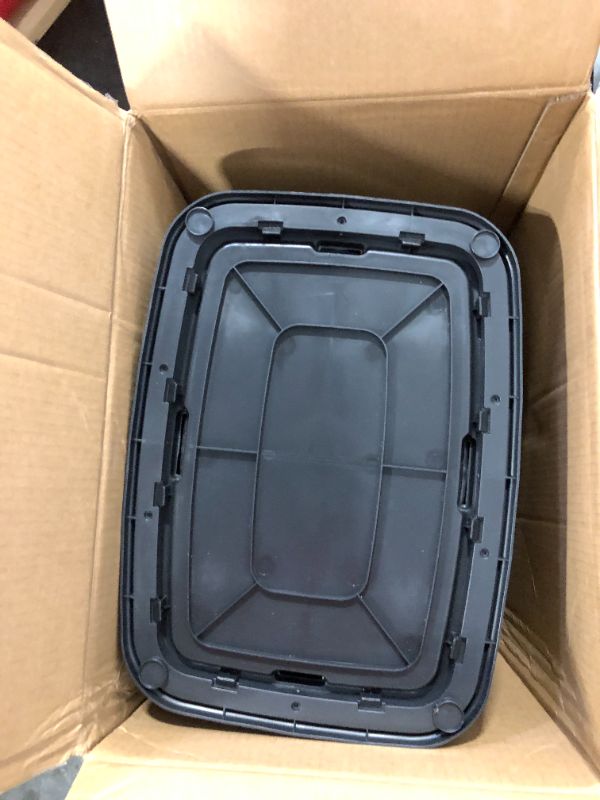 Photo 1 of ***** MAJOR DAMAGED******
NINESTARS DZT-50-28 Automatic Touchless Motion Sensor Rectangular Trash Can, 13 Gal, Black Trim 13 Gal Trash Can